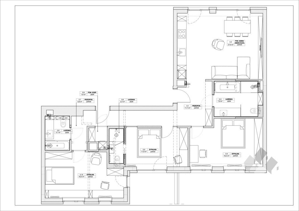 Mieszkanie 4-pokojowe Olsztyn, ul. Leśna. Zdjęcie 16