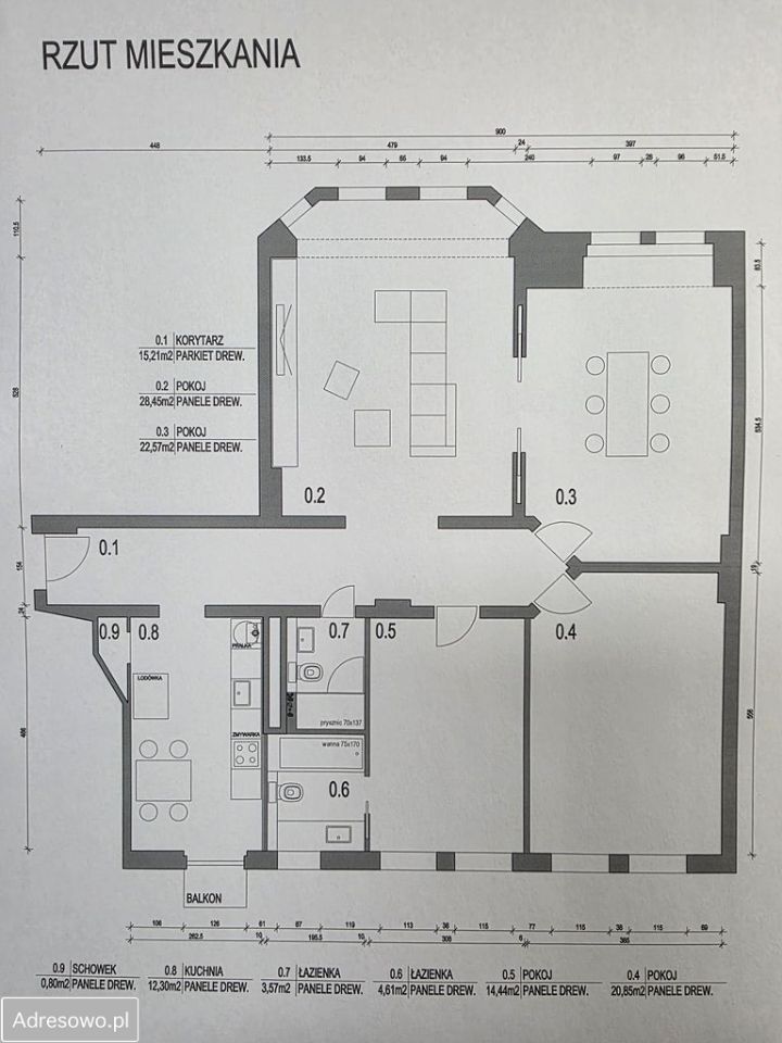 Mieszkanie 4-pokojowe Koszalin Centrum, ul. Dworcowa. Zdjęcie 13
