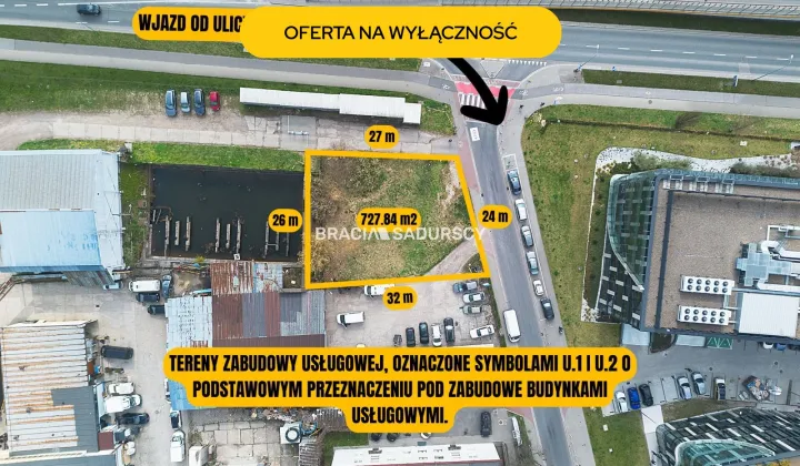 Działka inwestycyjna Kraków Podgórze, ul. Nowohucka