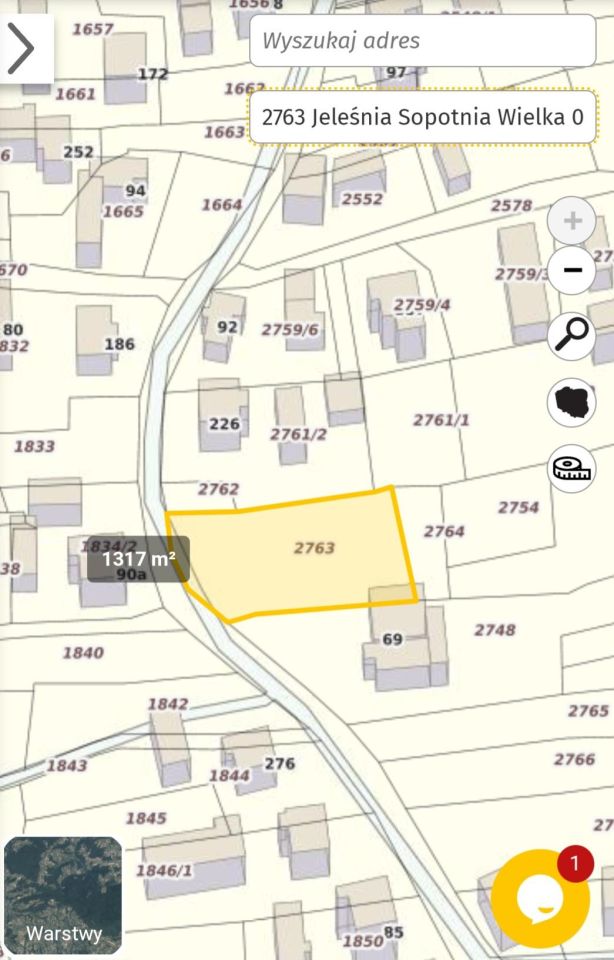 Działka budowlana Sopotnia Wielka. Zdjęcie 2