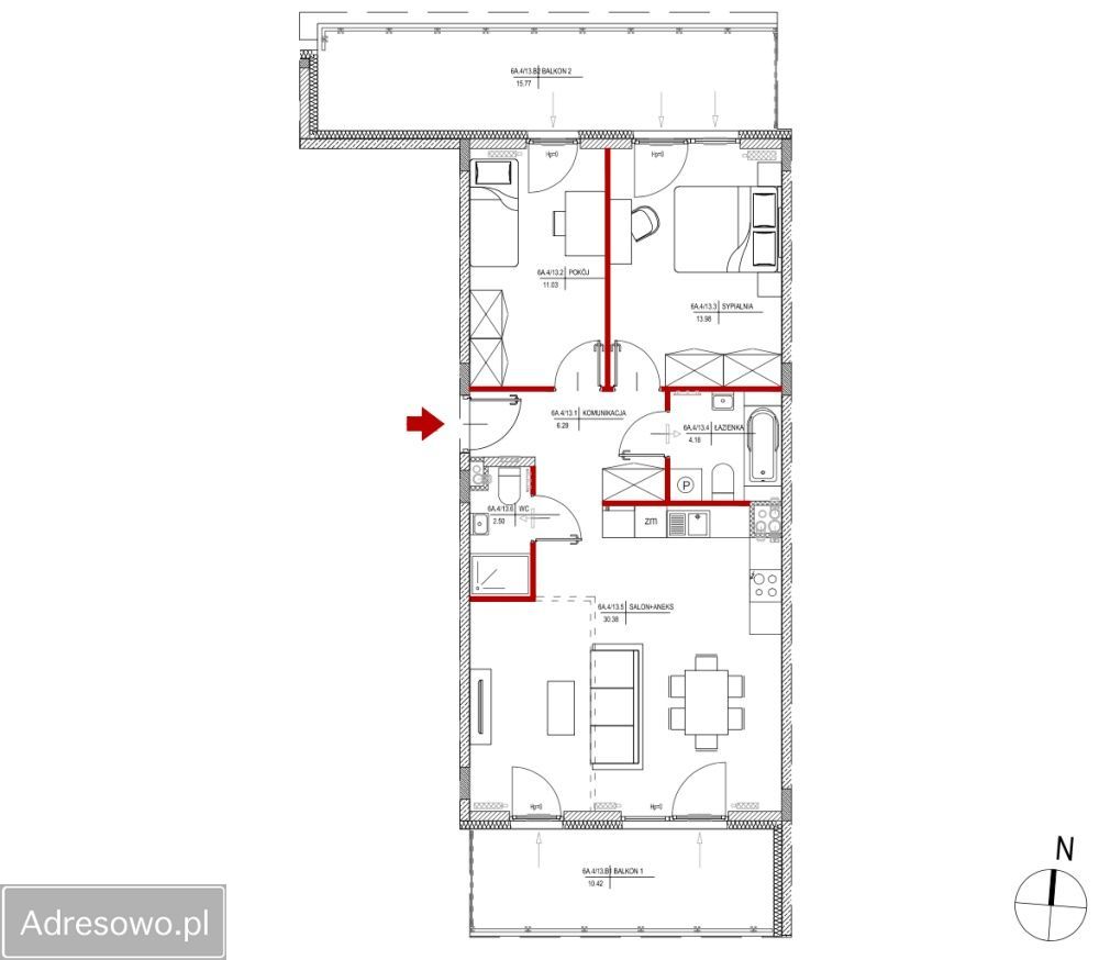 Mieszkanie 3-pokojowe Kielce Ostra Górka, ul. gen. Władysława Andersa. Zdjęcie 19