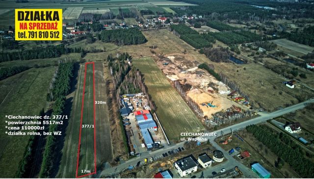 Działka rolna Ciechanowiec, ul. Wspólna. Zdjęcie 1