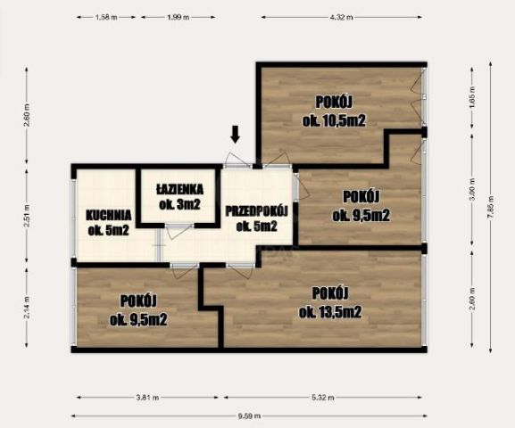Mieszkanie 4-pokojowe Wrocław Krzyki, ul. Gajowicka. Zdjęcie 15