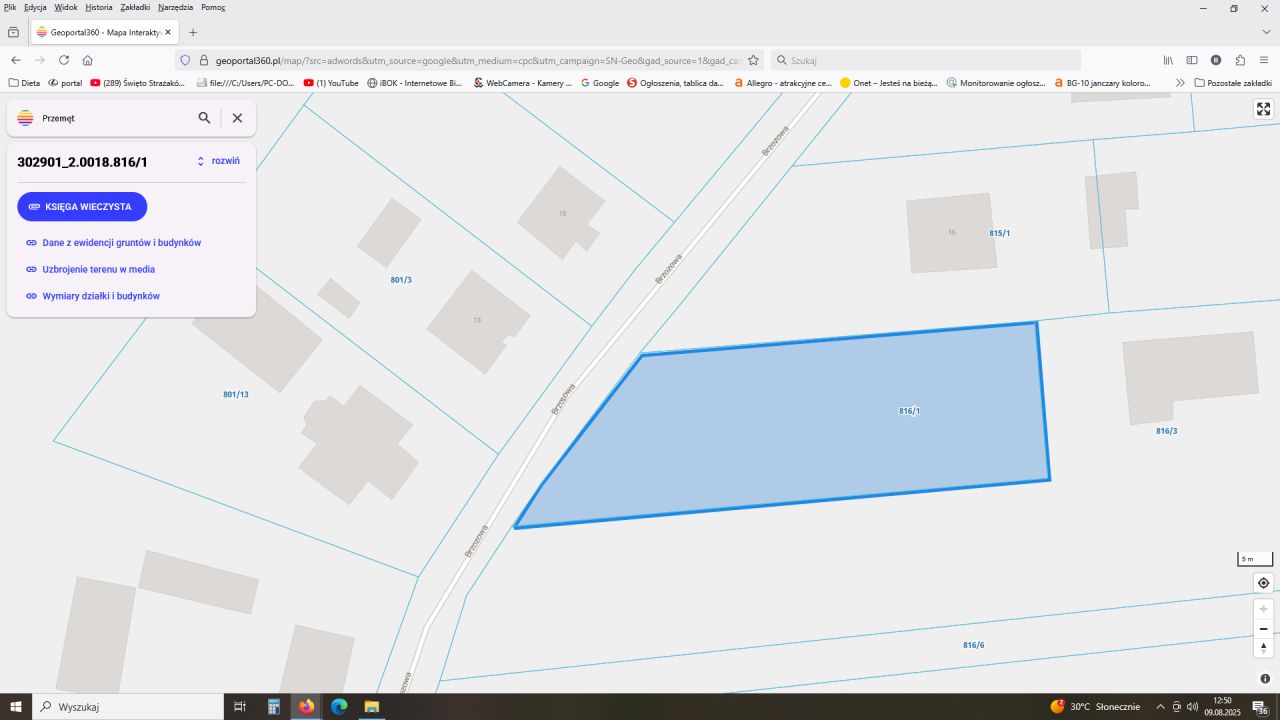 Działka budowlana Przemęt, ul. Brzozowa