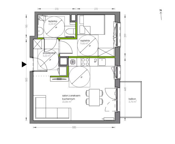 Mieszkanie 2-pokojowe Kraków Płaszów, ul. Myśliwska. Zdjęcie 25