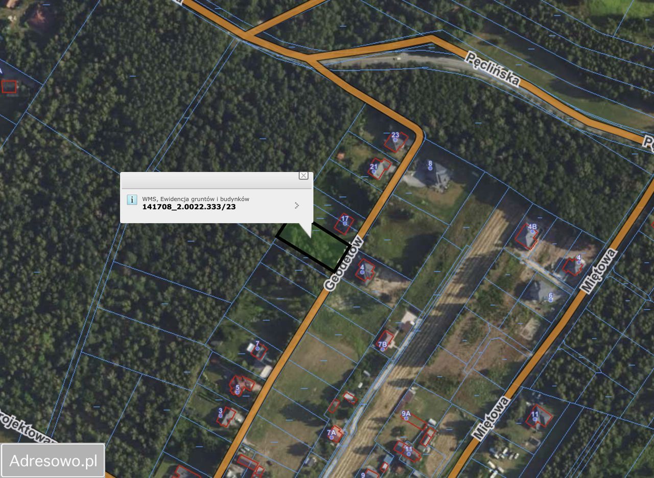 Działka budowlana Wiązowna Kościelna, ul. Geodetów