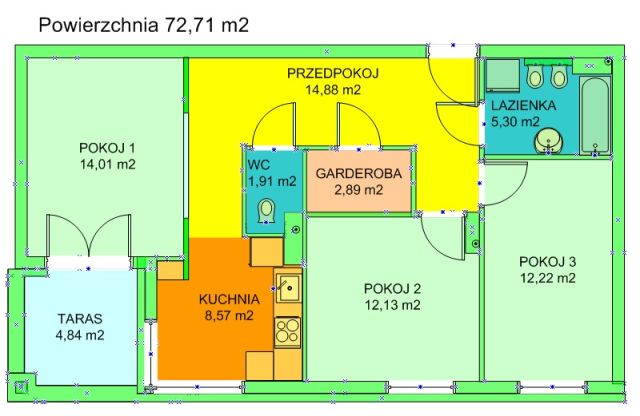 Mieszkanie 3-pokojowe Kraków Bronowice Małe, ul. Juliusza Lea. Zdjęcie 1