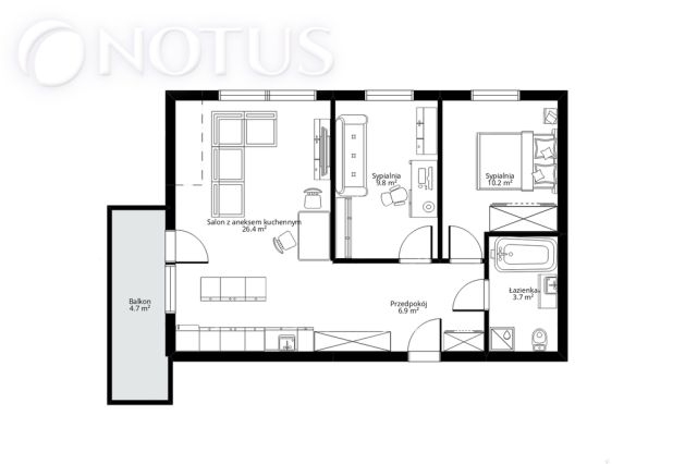 Mieszkanie 3-pokojowe Wrocław, ul. ks. Czesława Klimasa. Zdjęcie 25