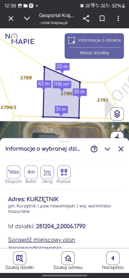 Działka budowlana Kurzętnik. Zdjęcie 3