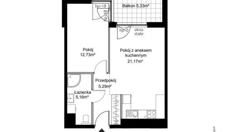 Mieszkanie 2-pokojowe Gdynia Mały Kack, ul. Parkowa