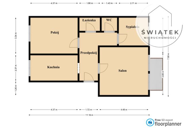 Mieszkanie 3-pokojowe Toruń Na Skarpie, ul. Konstytucji 3 Maja. Zdjęcie 20