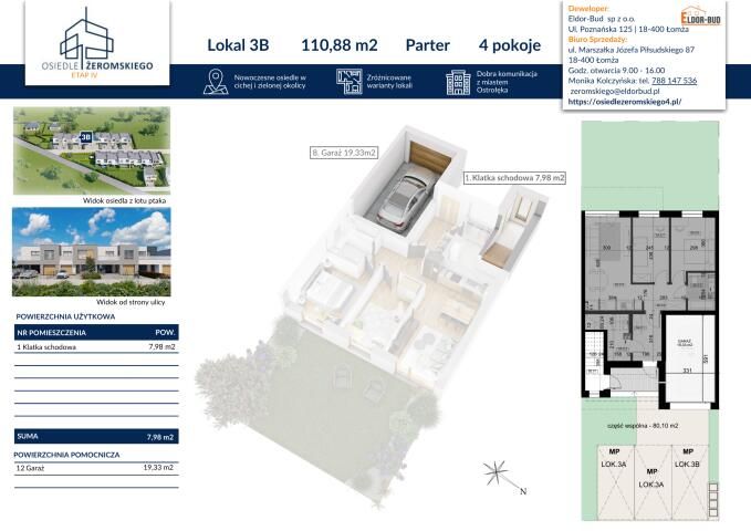 dom szeregowy, 4 pokoje Ostrołęka, ul. Stefana Żeromskiego. Zdjęcie 4