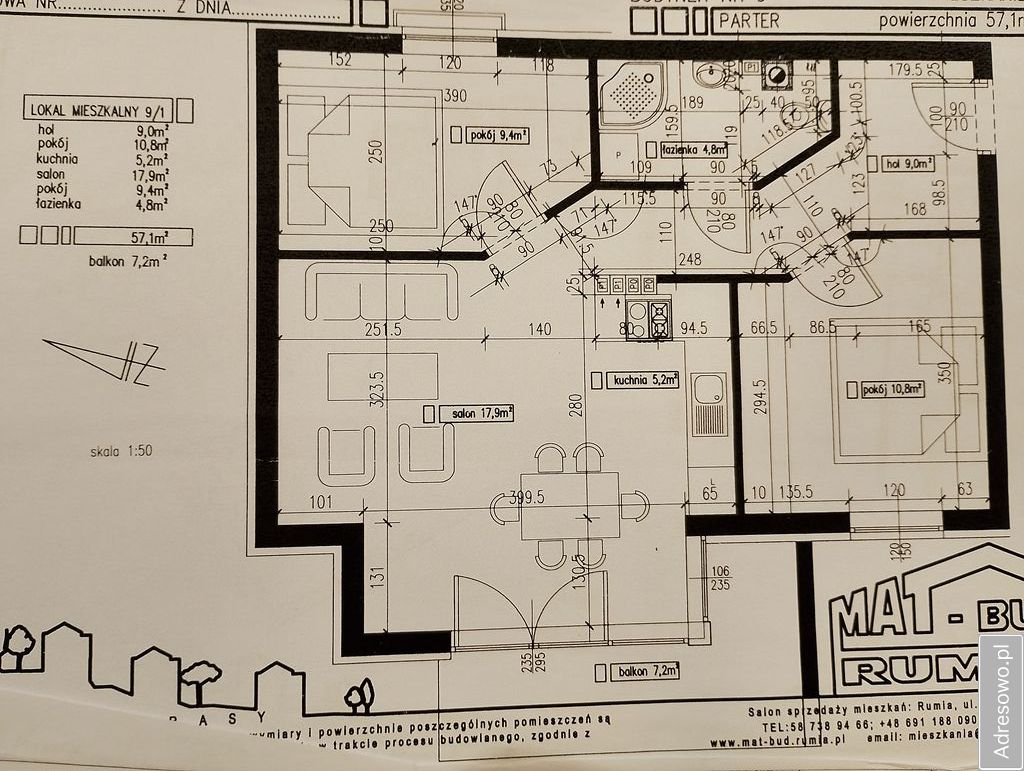 Mieszkanie 3-pokojowe Reda. Zdjęcie 13