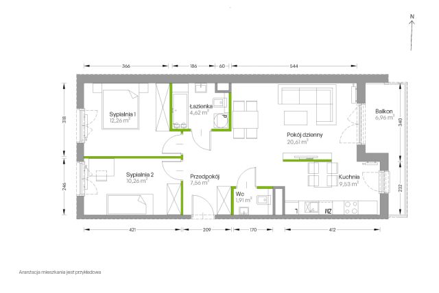 Mieszkanie 3-pokojowe Kraków Czyżyny, ul. Romana Ciesielskiego. Zdjęcie 14
