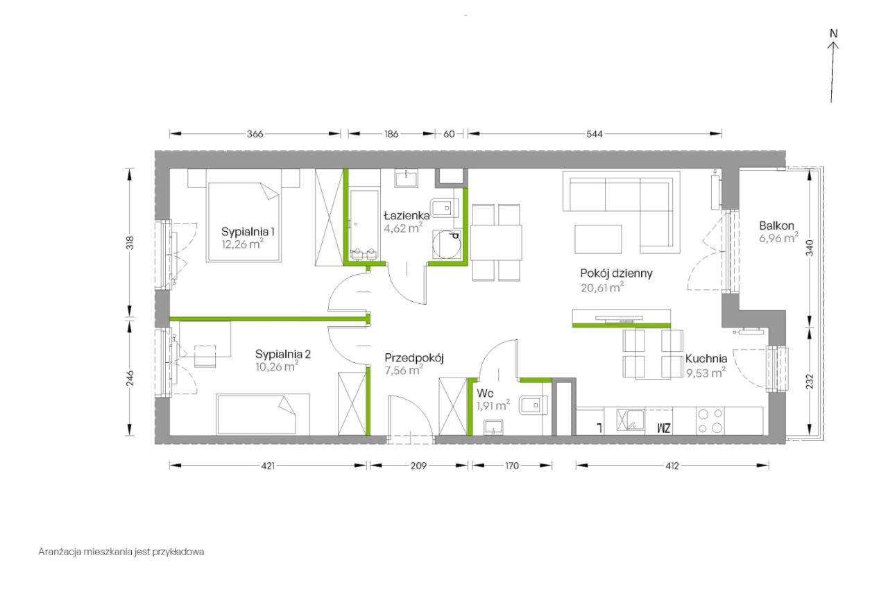 Mieszkanie 3-pokojowe Kraków Czyżyny, ul. Romana Ciesielskiego. Zdjęcie 14