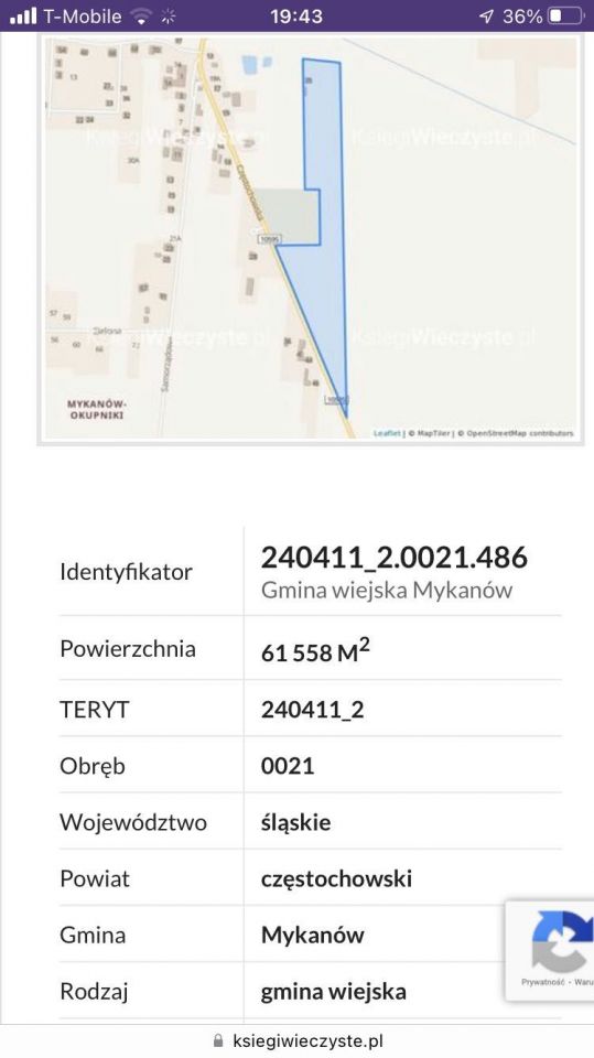 Działka inwestycyjna Mykanów. Zdjęcie 2