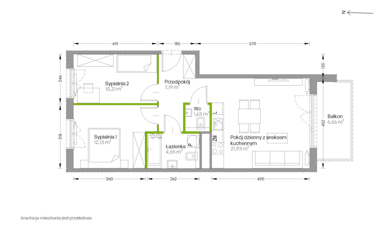 Mieszkanie 3-pokojowe Kraków Czyżyny, ul. Romana Ciesielskiego. Zdjęcie 14