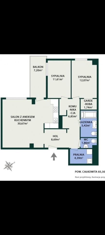 Mieszkanie 3-pokojowe Pruszków Centrum, ul. Sprawiedliwości. Zdjęcie 7