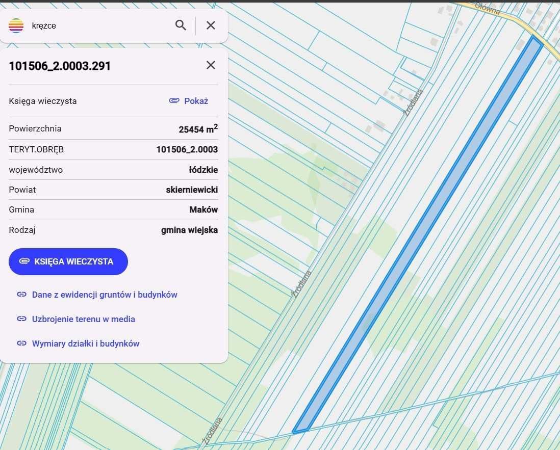 Działka rolno-budowlana Krężce