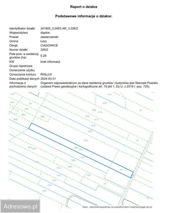 Działka budowlana Ciągowice, ul. Spacerowa. Zdjęcie 3