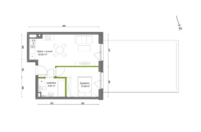 Mieszkanie 2-pokojowe Wrocław Ołtaszyn, ul. Orawska. Zdjęcie 8
