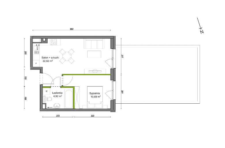 Mieszkanie 2-pokojowe Wrocław Ołtaszyn, ul. Orawska. Zdjęcie 8