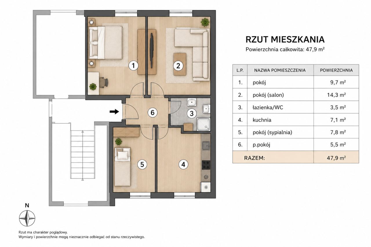 Mieszkanie 3-pokojowe Krotoszyn, ul. Fabryczna. Zdjęcie 14
