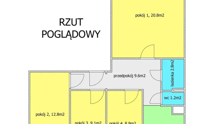 Mieszkanie 4-pokojowe Wrocław Różanka, ul. Żmigrodzka
