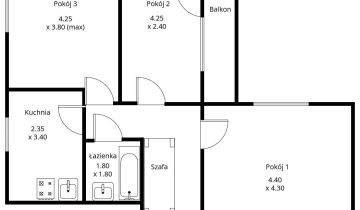 Mieszkanie 3-pokojowe Kraków Czyżyny, ul. Narciarska