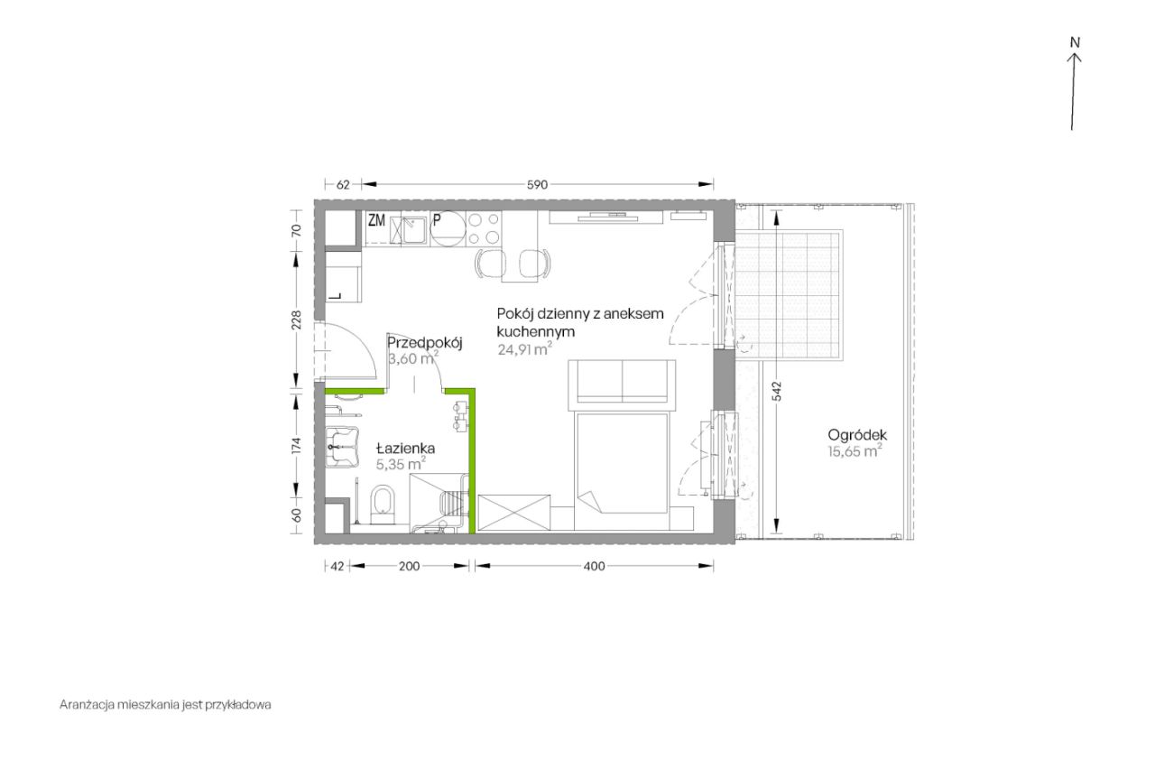 Mieszkanie 1-pokojowe Kraków Czyżyny, ul. Romana Ciesielskiego. Zdjęcie 14