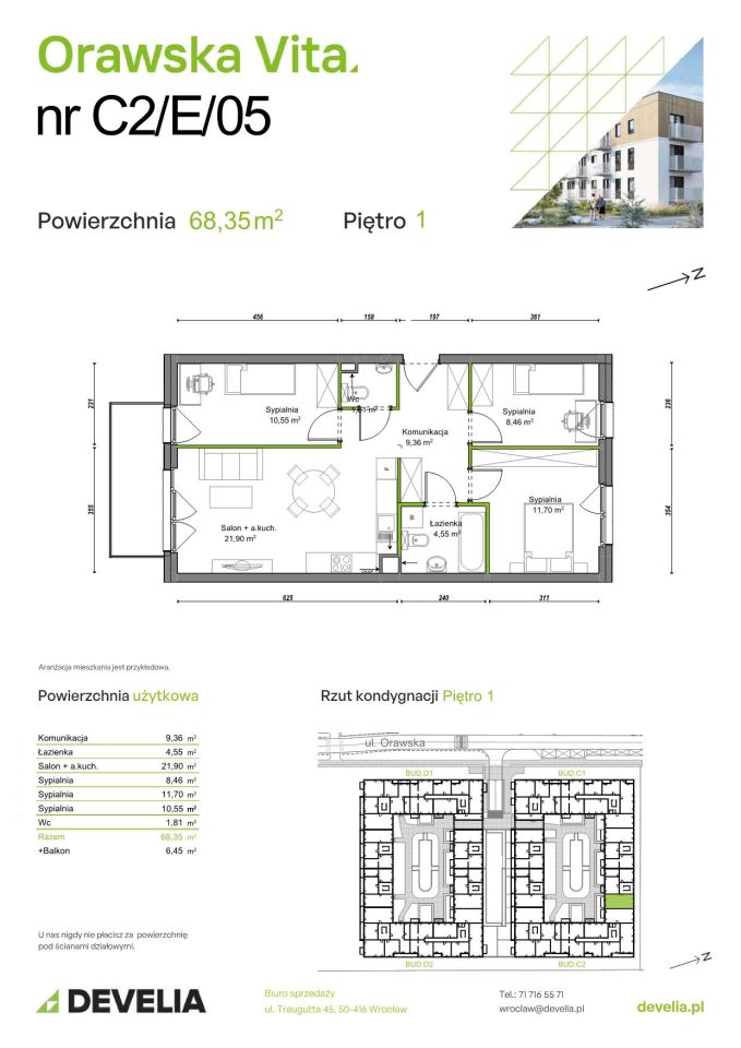 Mieszkanie 4-pokojowe Wrocław Ołtaszyn, ul. Orawska. Zdjęcie 8