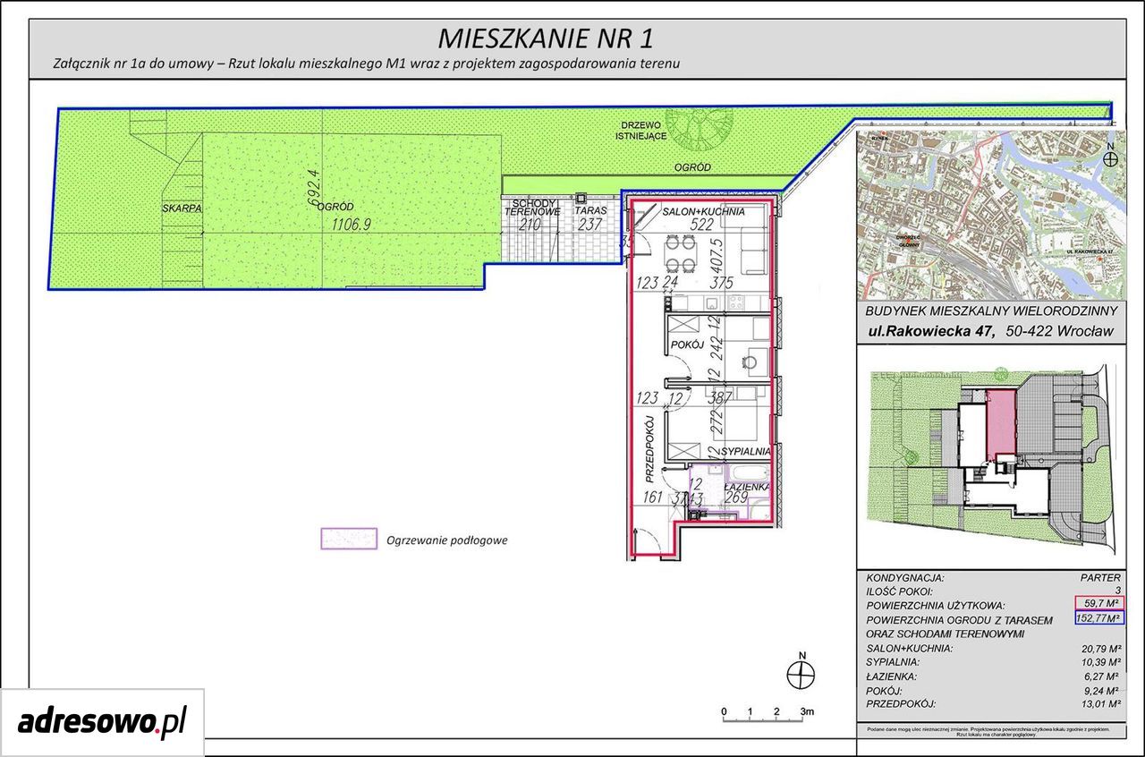Mieszkanie 3-pokojowe Wrocław Krzyki, ul. Rakowiecka. Zdjęcie 19