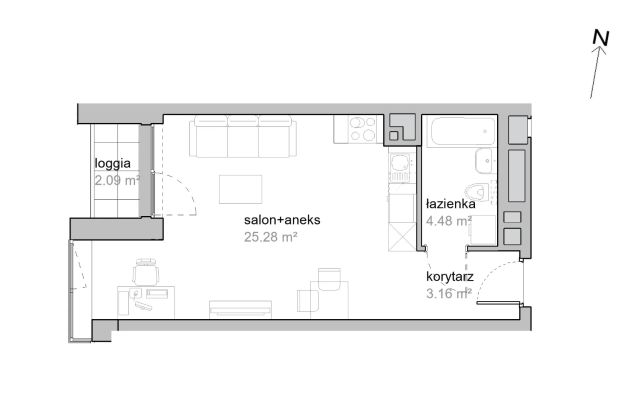 Mieszkanie 1-pokojowe Wrocław Tarnogaj, ul. Piękna. Zdjęcie 7