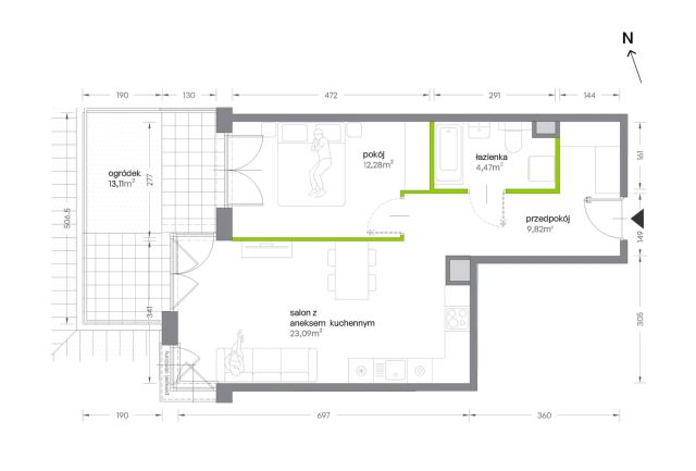 Mieszkanie 2-pokojowe Kraków Krowodrza, ul. Żabiniec. Zdjęcie 7