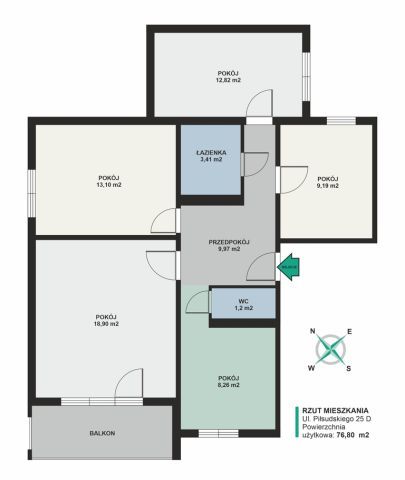Mieszkanie 4-pokojowe Szczecinek, rondo Marszałka Józefa Piłsudskiego. Zdjęcie 28