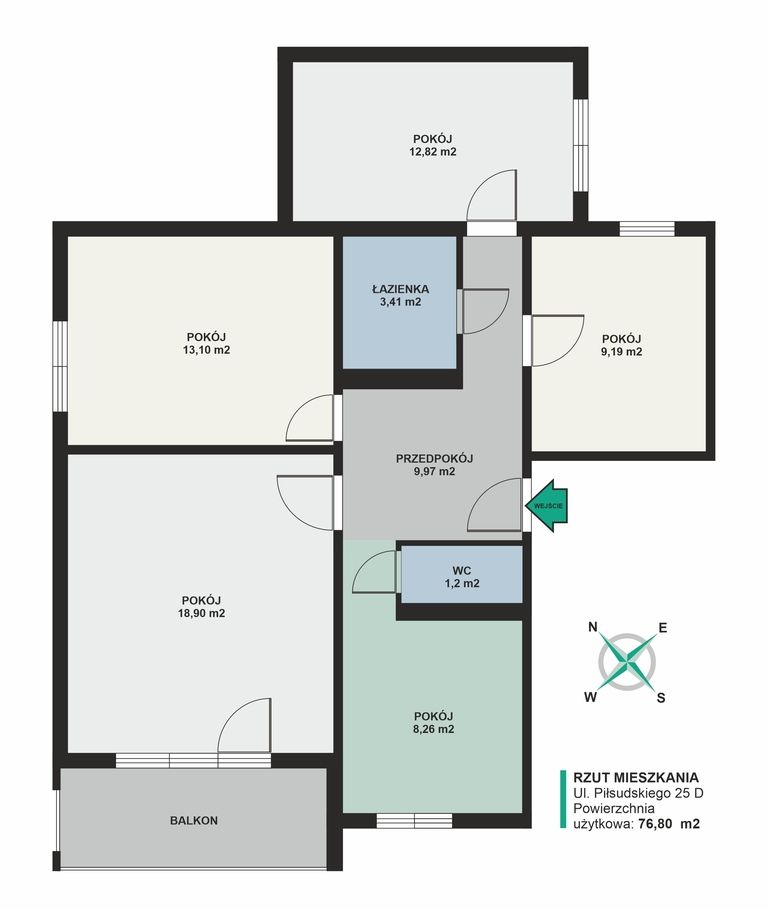 Mieszkanie 4-pokojowe Szczecinek, rondo Marszałka Józefa Piłsudskiego. Zdjęcie 28