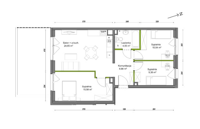Mieszkanie 4-pokojowe Wrocław Ołtaszyn, ul. Orawska. Zdjęcie 8