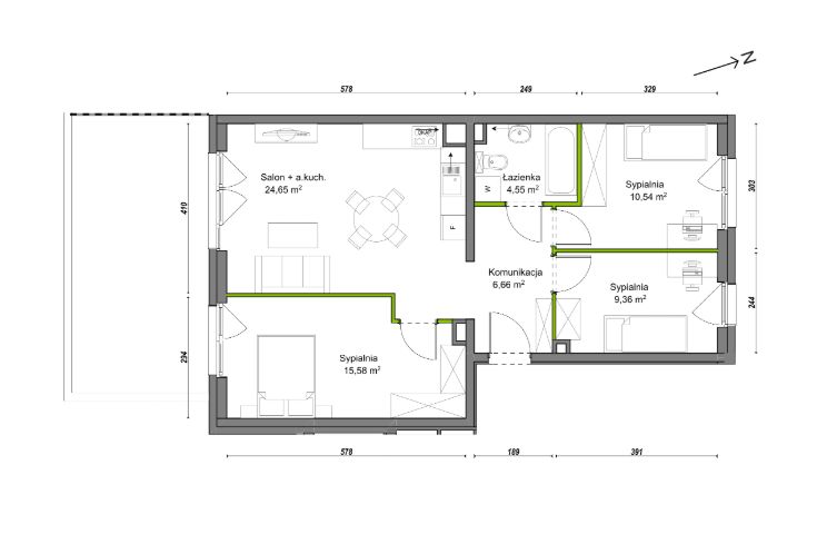 Mieszkanie 4-pokojowe Wrocław Ołtaszyn, ul. Orawska. Zdjęcie 8