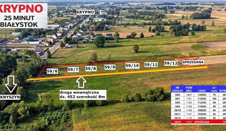 Działka budowlana Krypno Kościelne