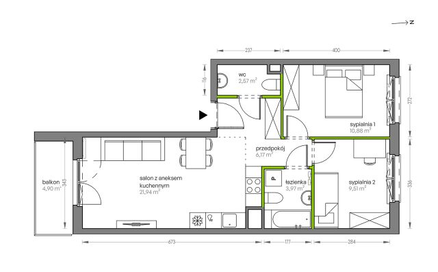 Mieszkanie 3-pokojowe Kraków Płaszów, ul. Myśliwska. Zdjęcie 25