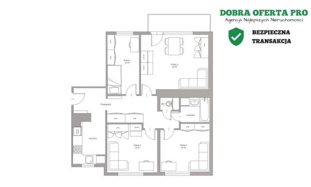 Mieszkanie 4-pokojowe Gdańsk Zaspa, al. Jana Pawła II. Zdjęcie 35