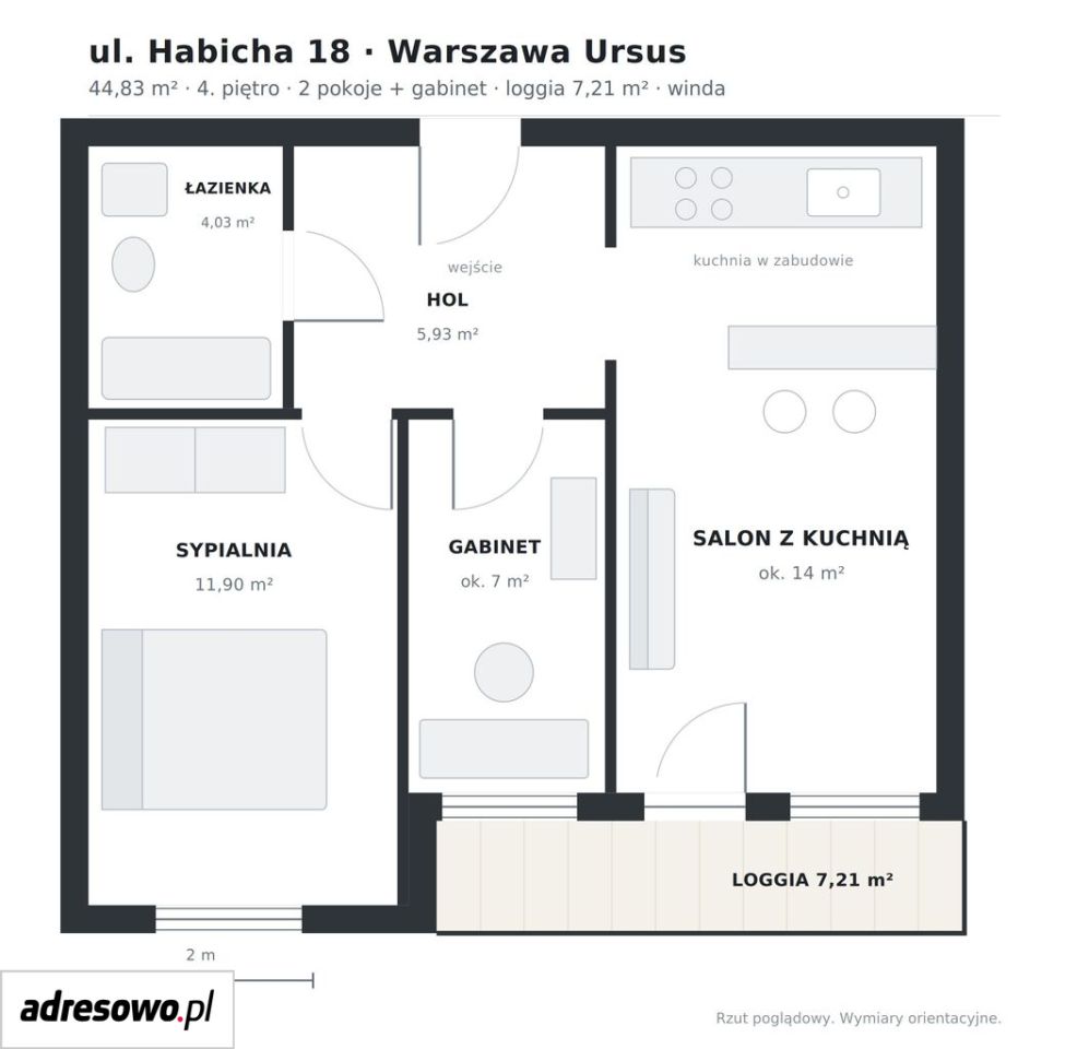 Mieszkanie 3-pokojowe Warszawa Ursus, ul. Edwarda Habicha. Zdjęcie 4