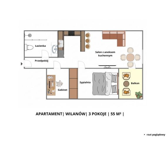 Mieszkanie 3-pokojowe Warszawa Wilanów, al. Rzeczypospolitej. Zdjęcie 35