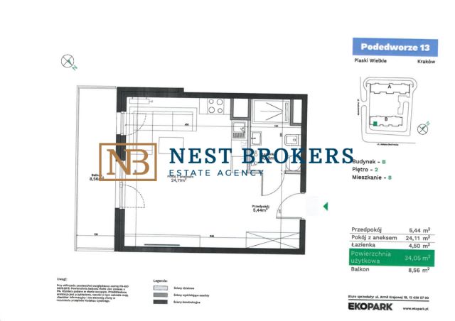 Mieszkanie 2-pokojowe Kraków, ul. Podedworze. Zdjęcie 7