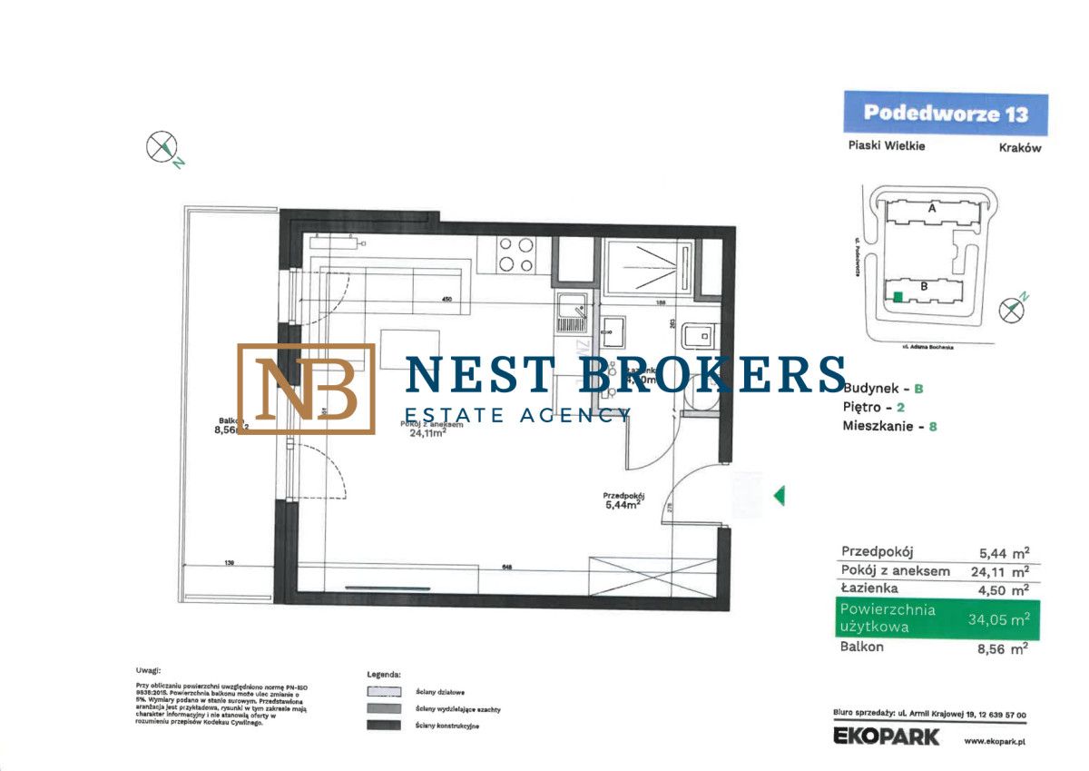 Mieszkanie 2-pokojowe Kraków, ul. Podedworze. Zdjęcie 7