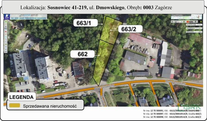 Działka inna Sosnowiec Zagórze, ul. Romana Dmowskiego