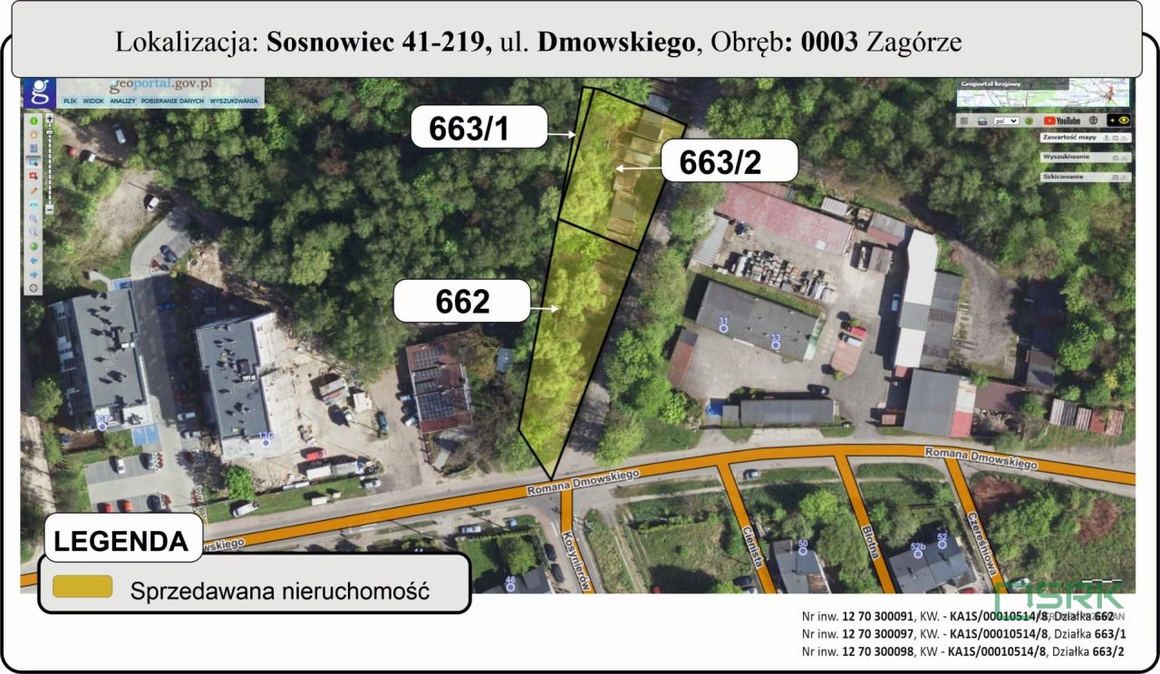 Działka inna Sosnowiec Zagórze, ul. Romana Dmowskiego. Zdjęcie 1