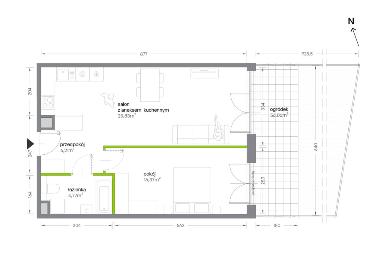 Mieszkanie 2-pokojowe Kraków Krowodrza, ul. Żabiniec. Zdjęcie 7