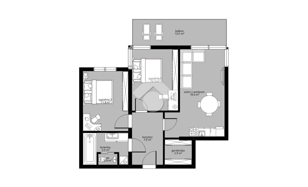 Mieszkanie 3-pokojowe Kraków Podgórze Duchackie, ul. Adama Bochenka. Zdjęcie 13