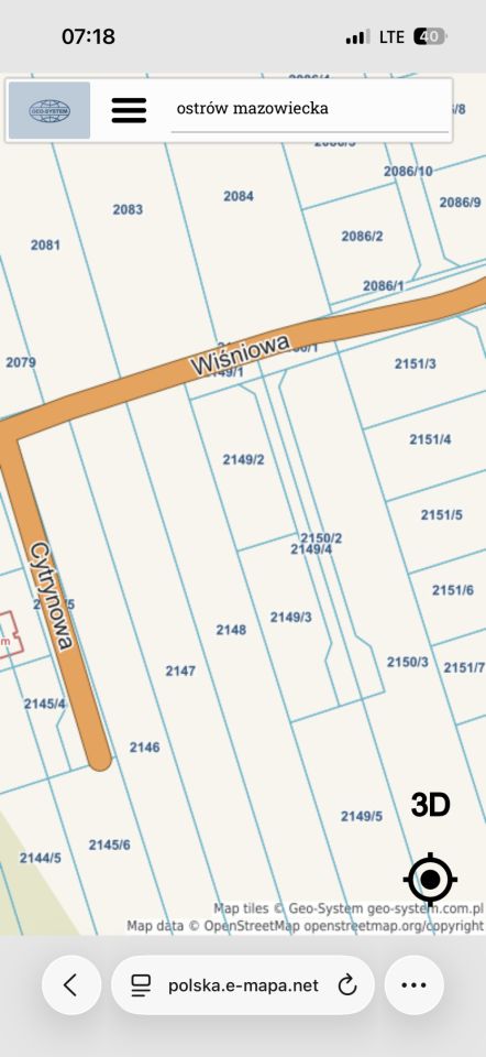 Działka rolno-budowlana Ostrów Mazowiecka, ul. Wiśniowa. Zdjęcie 7